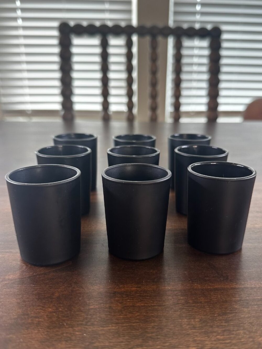*EMPTY CANDLES* Set of 9 NEST Candle Matte Black Glass 1 oz Mini Votives Glasses